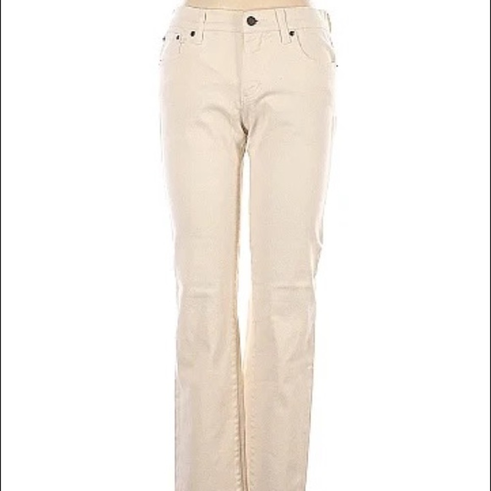 LAUREN JEANS CO RALPH LAUREN CREAM BEDAZZLED/EMBELLISHED JEANS